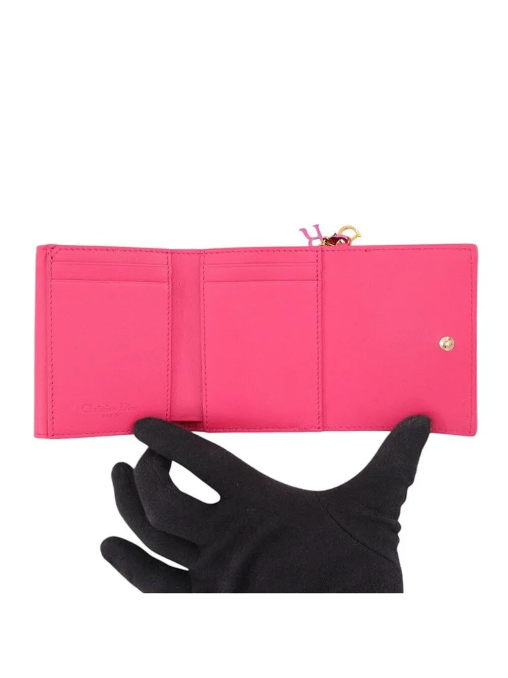 Dior Trifold Wallet Lady Lotus Cannage